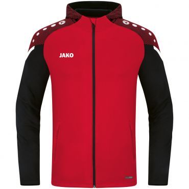 JAKO Veste à Capuchon Performance 6822 Rouge Noir 